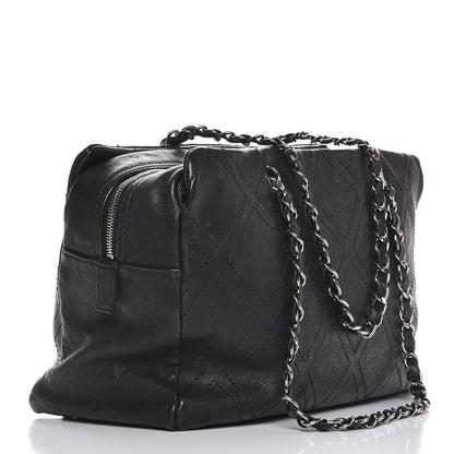 Chanel Calfskin Large Diamond Stitch Tote Black 3 of 11