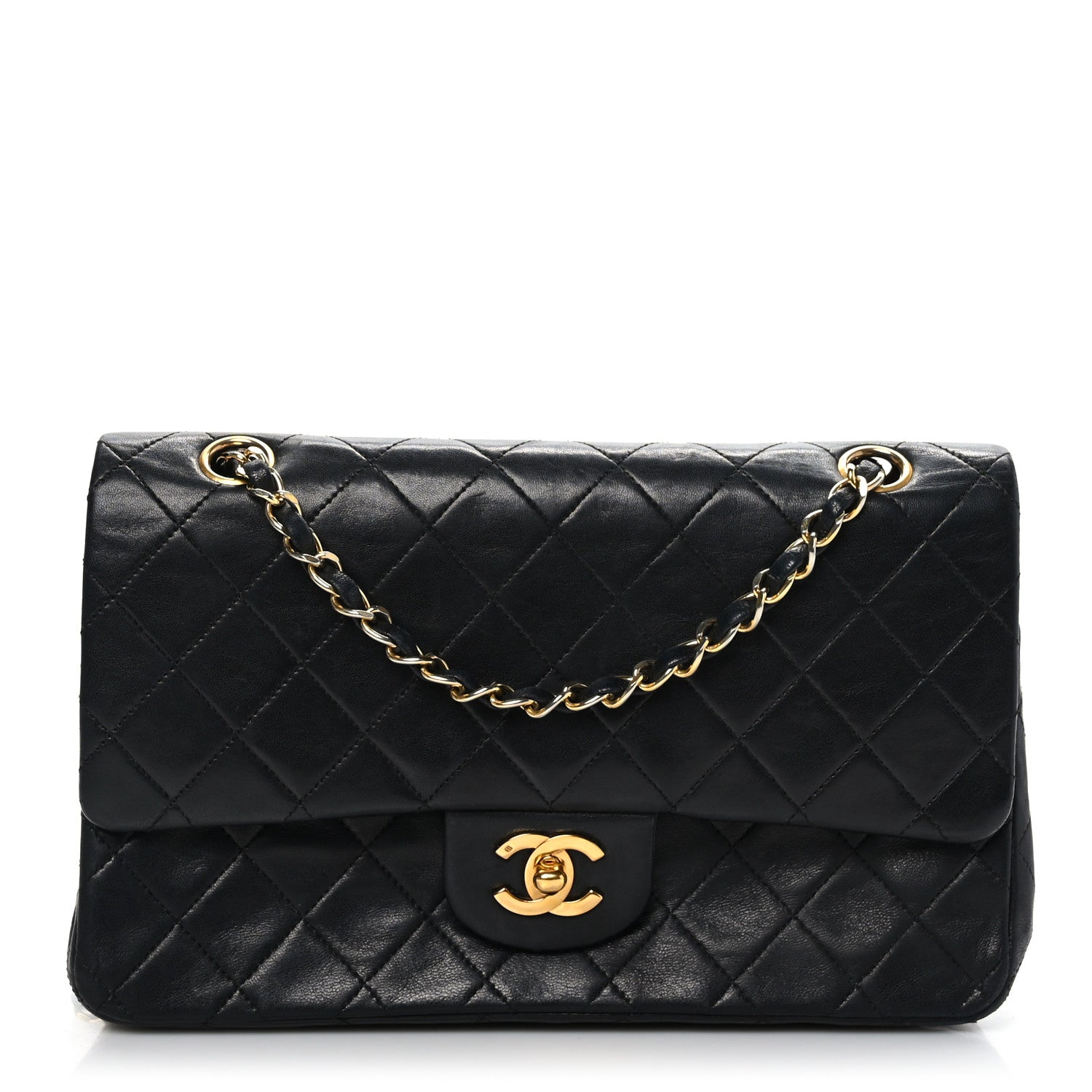 Chanel Lambskin Quilted Medium Double Flap Black 1 of 9