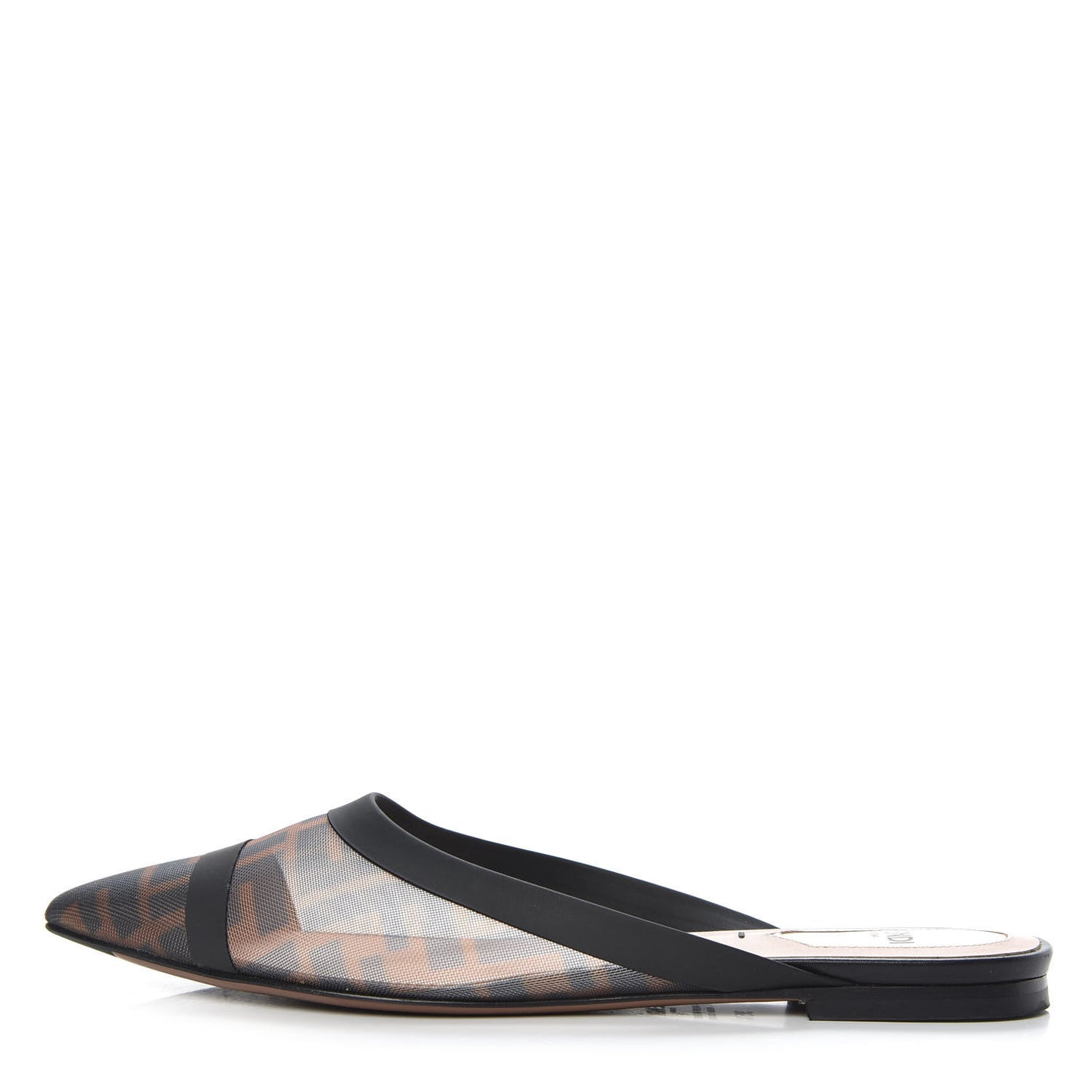 Technical Mesh Vitello FF Colibri Flat Mules 35.5 Tobacco Moro Black