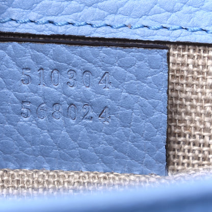 Gucci Dollar Calfskin Small Interlocking G Shoulder Bag Mineral Blue 9 of 17