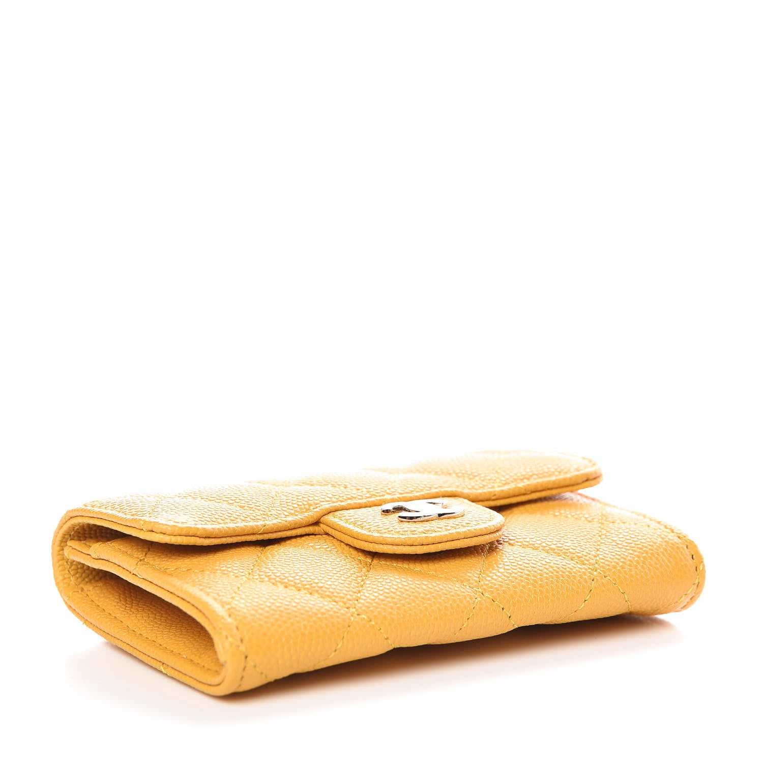 Chanel Caviar Quilted Flap Card Holder Yellow 4 of 9