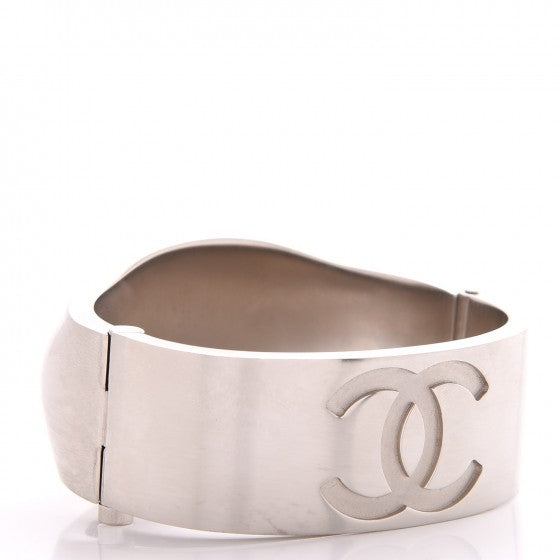 Chanel Metal CC Mirror Cuff Silver 3 of 6