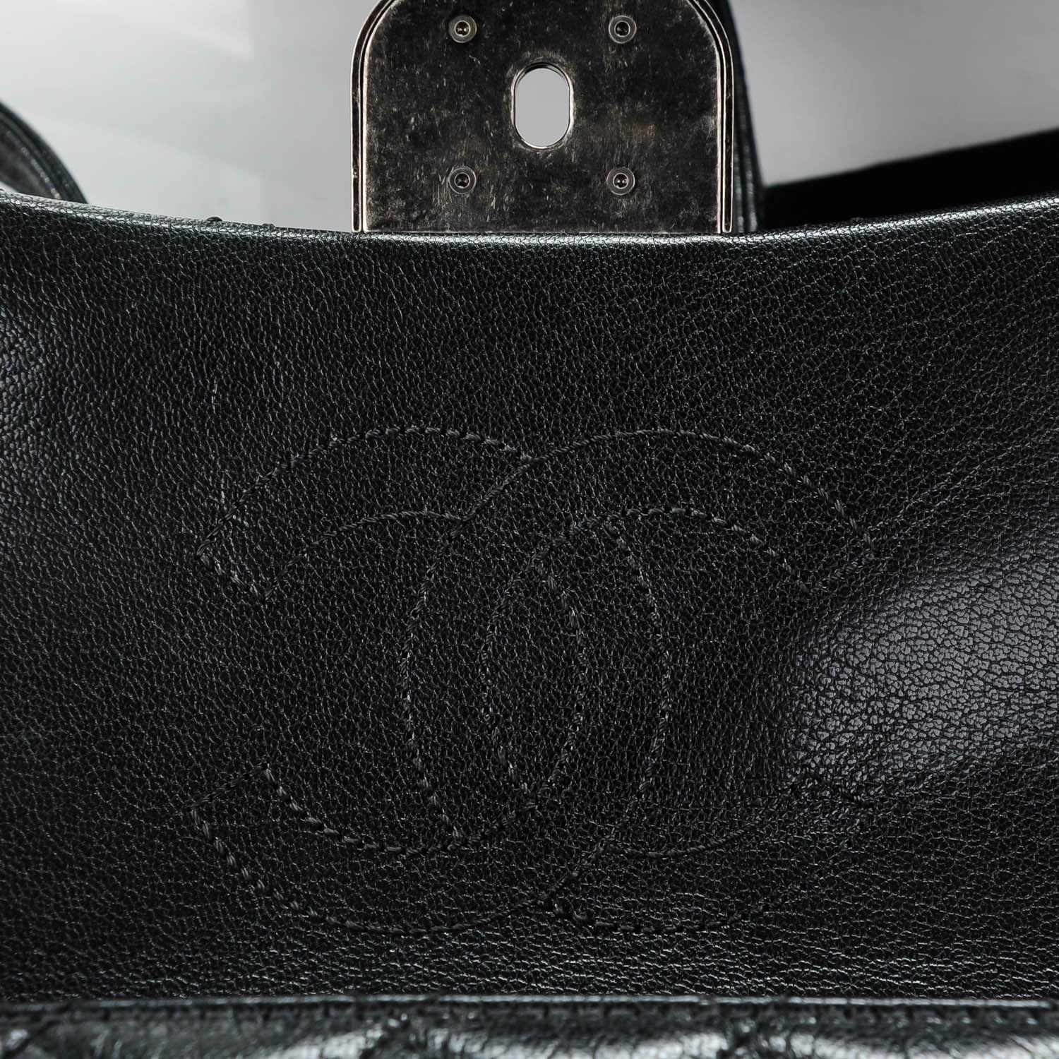 Chanel Shiny Goatskin Quilted Small Double Carry Waist Chain Flap Black 5 of 9