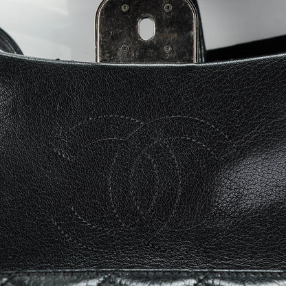 Chanel Shiny Goatskin Quilted Small Double Carry Waist Chain Flap Black 5 of 9