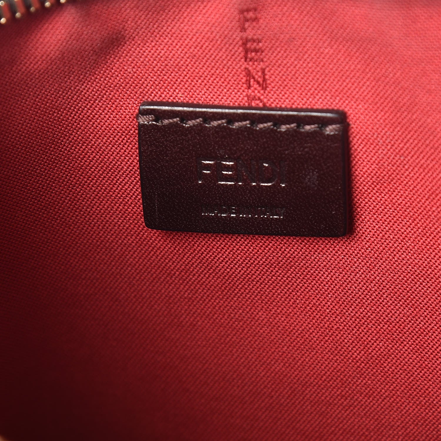 Fendi X FILA Glazed Fabric Vitello Century FF 1974 Mania Pouch Mogano Panna Blueberry 6 of 16