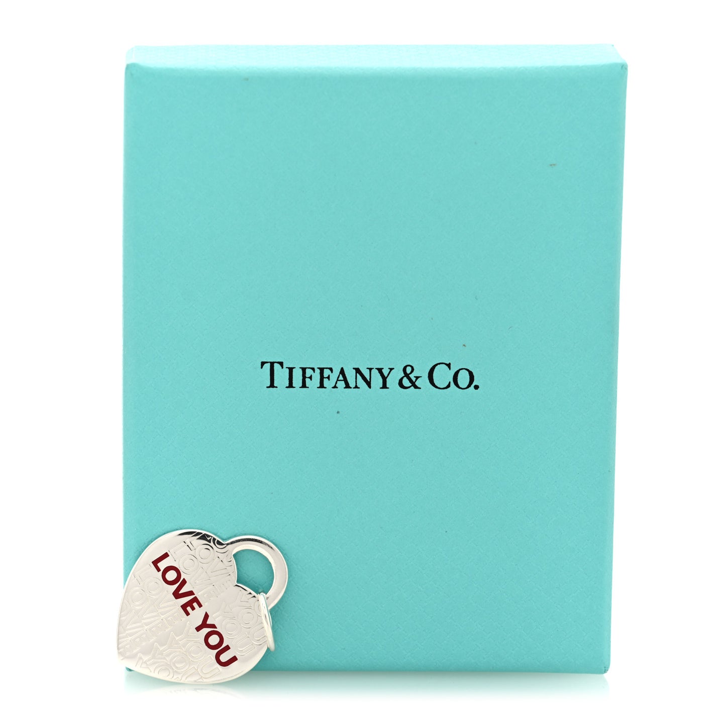 Sterling Silver Enamel LOVE YOU Heart Charm Red