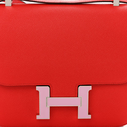 Hermes Epsom Enamel Constance 24 Rouge de Coeur Mauve Sylvestre 8 of 11