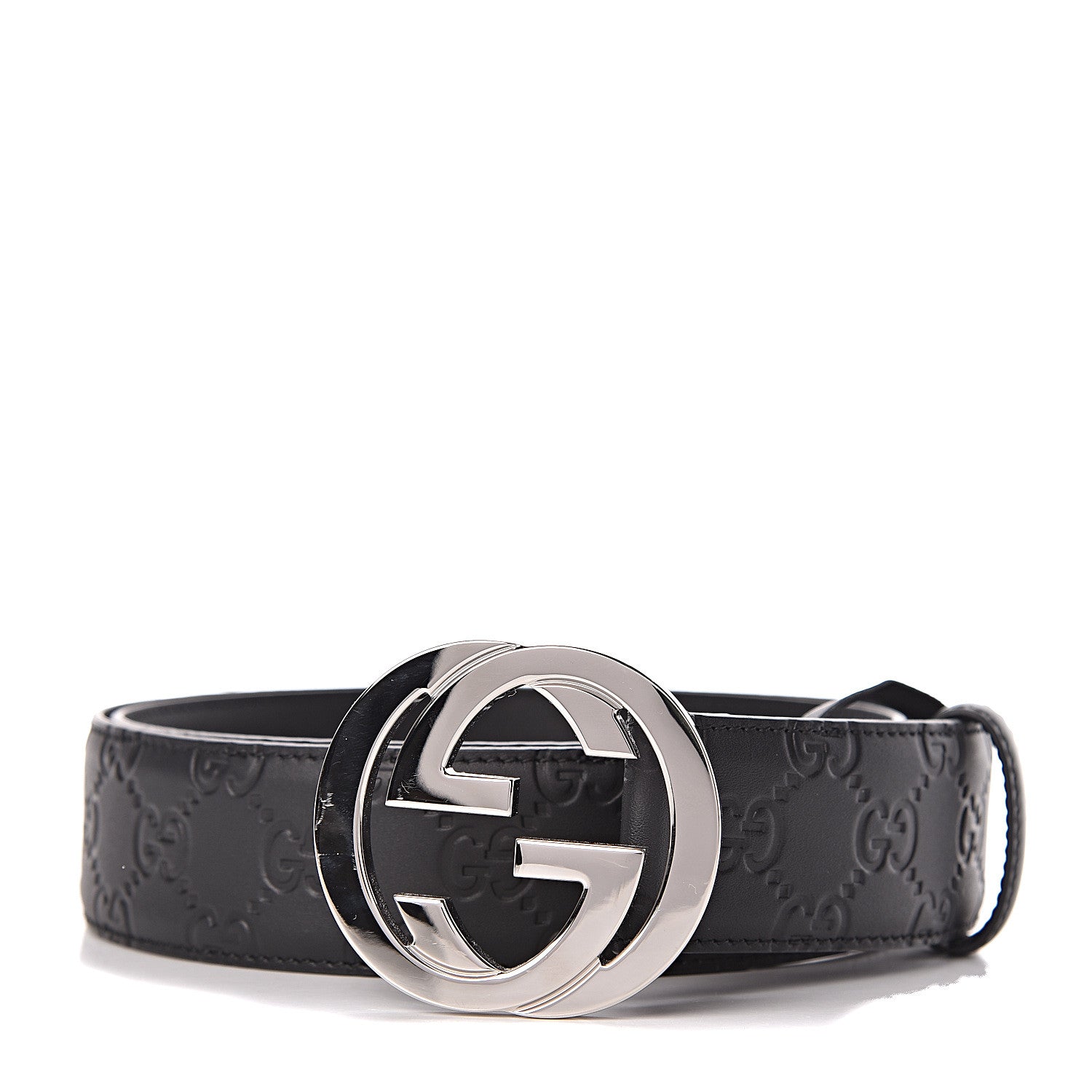 Gucci Guccissima Signature Interlocking G 40mm Belt 95 38 Black 1 of 7