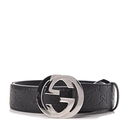 Gucci Guccissima Signature Interlocking G 40mm Belt 95 38 Black 1 of 7