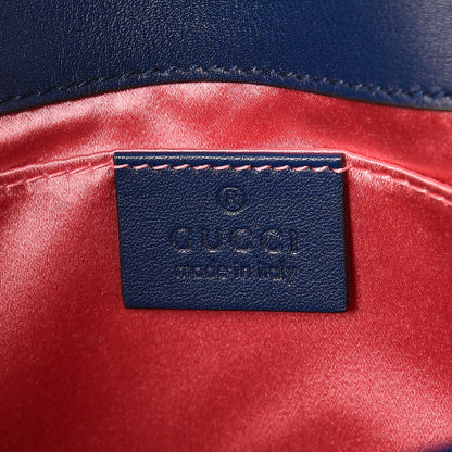 Gucci Velvet Matelasse Mini GG Marmont Shoulder Bag Cobalt Blue 6 of 7