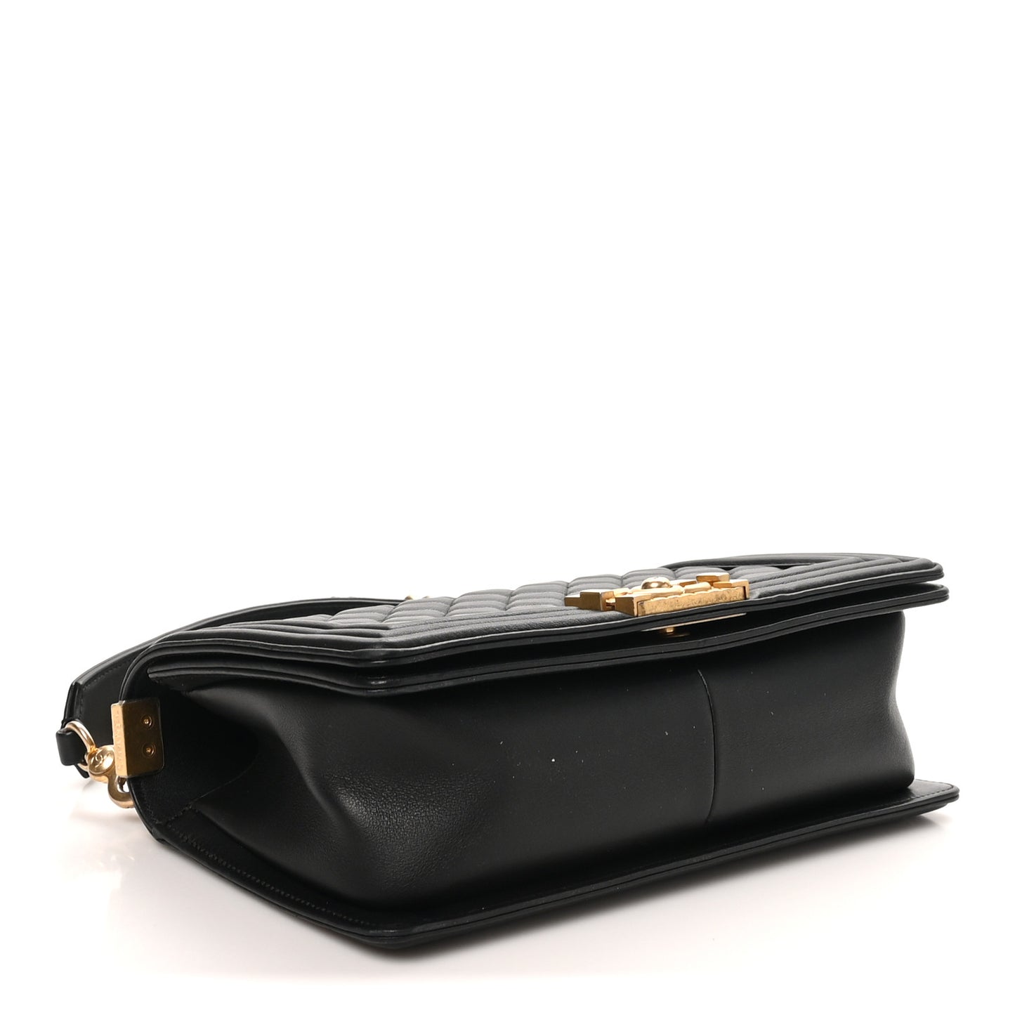 Calfskin Medium Boy Logo Top Handle Flap Black Black