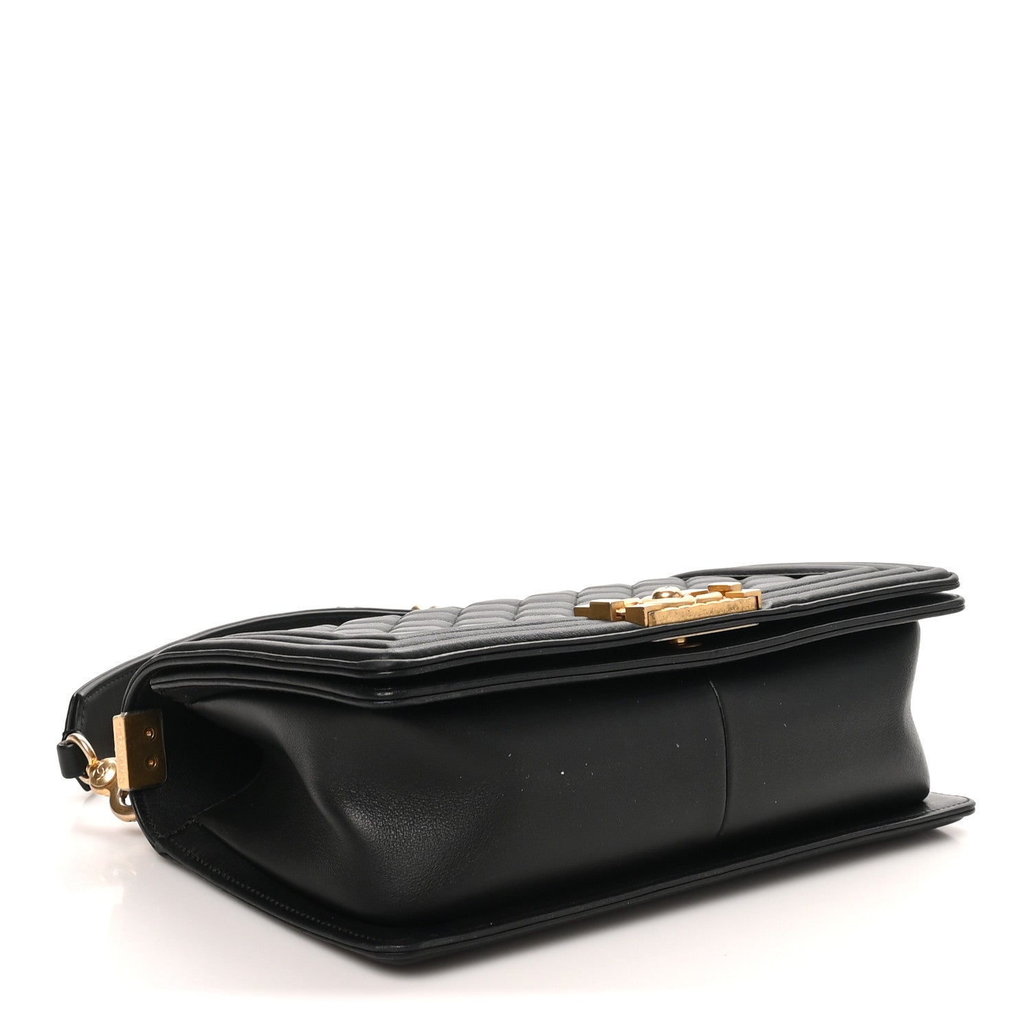 Chanel Calfskin Medium Boy Logo Top Handle Flap Black Black 4 of 10