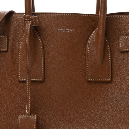 Saint Laurent Grained Calfskin Topstitch Small Classic Sac De Jour Taupe 9 of 14