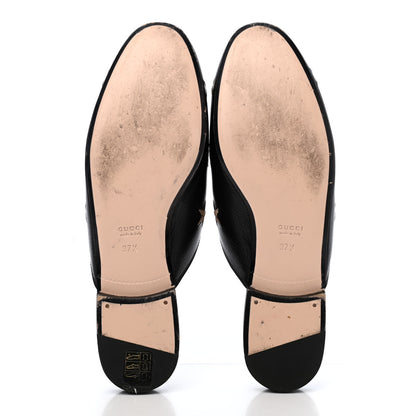 Gucci Goatskin Bee Star Embroidered Womens Princetown Slippers 37.5 Black 5 of 12
