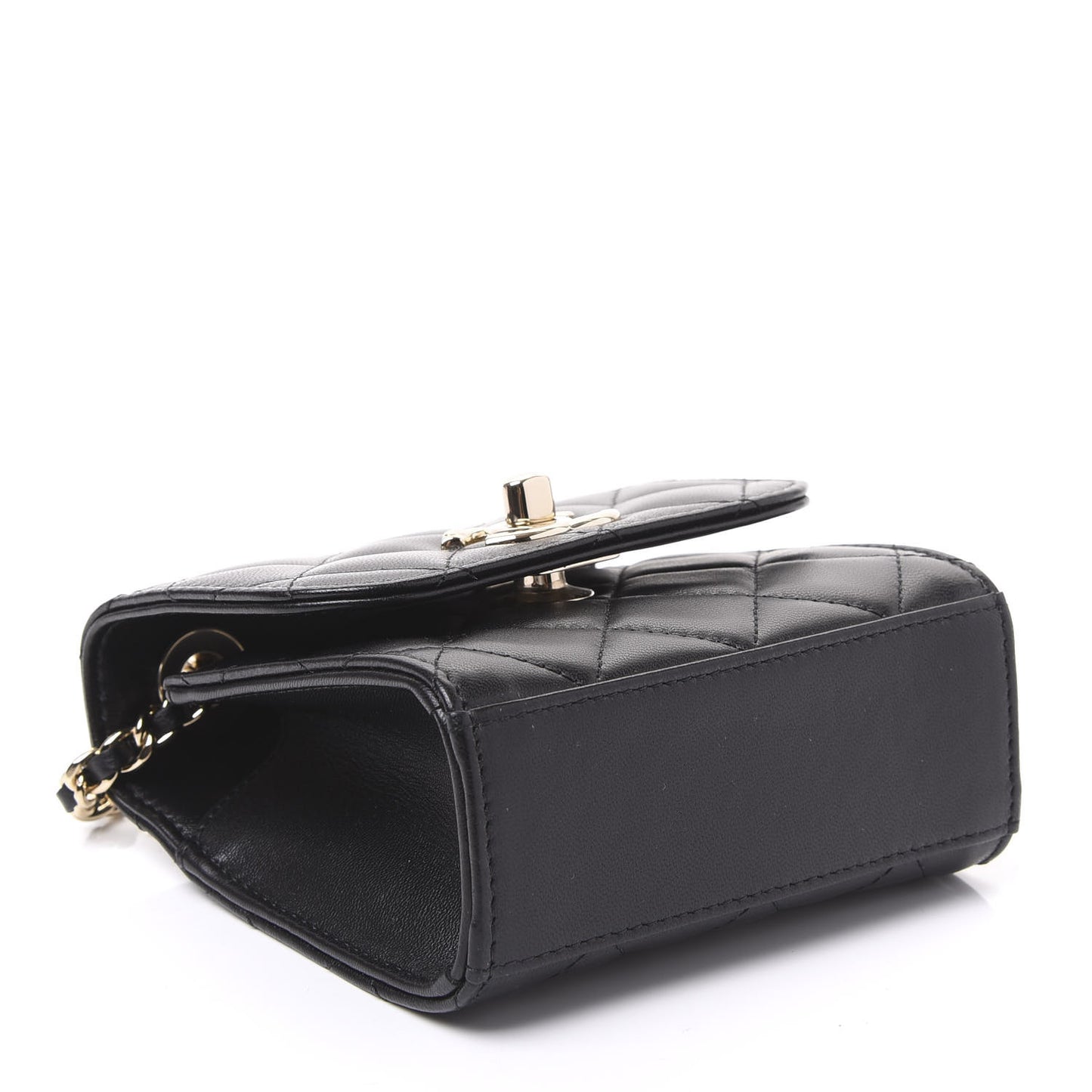 Lambskin Quilted Mini Trendy CC Chain Wallet Black