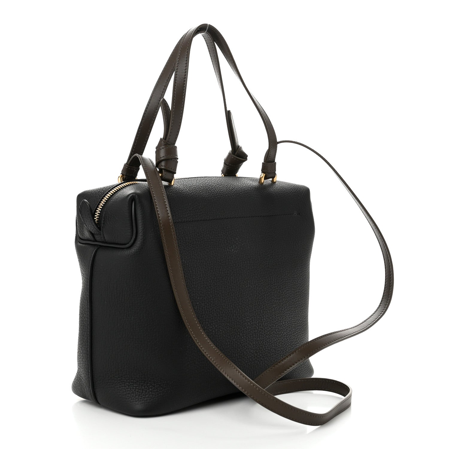 Celine Calfskin Small Soft Cube Satchel Black Khaki 3 of 10