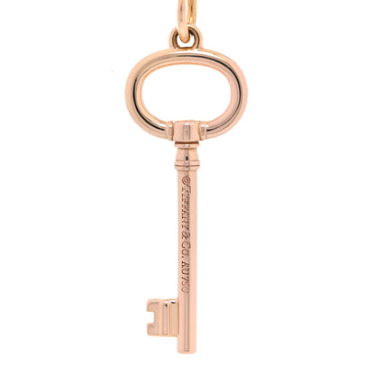 Tiffany 18K Rose Gold Small Oval Key Pendant Necklace 4 of 7