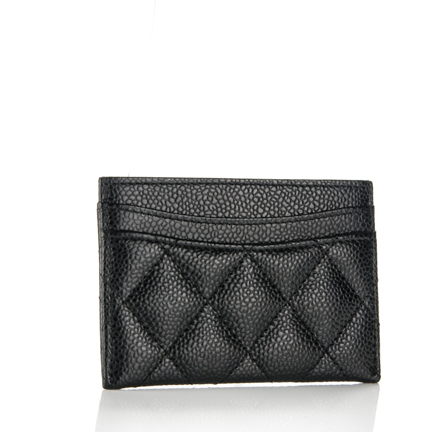 Caviar Quilted Card Holder Black