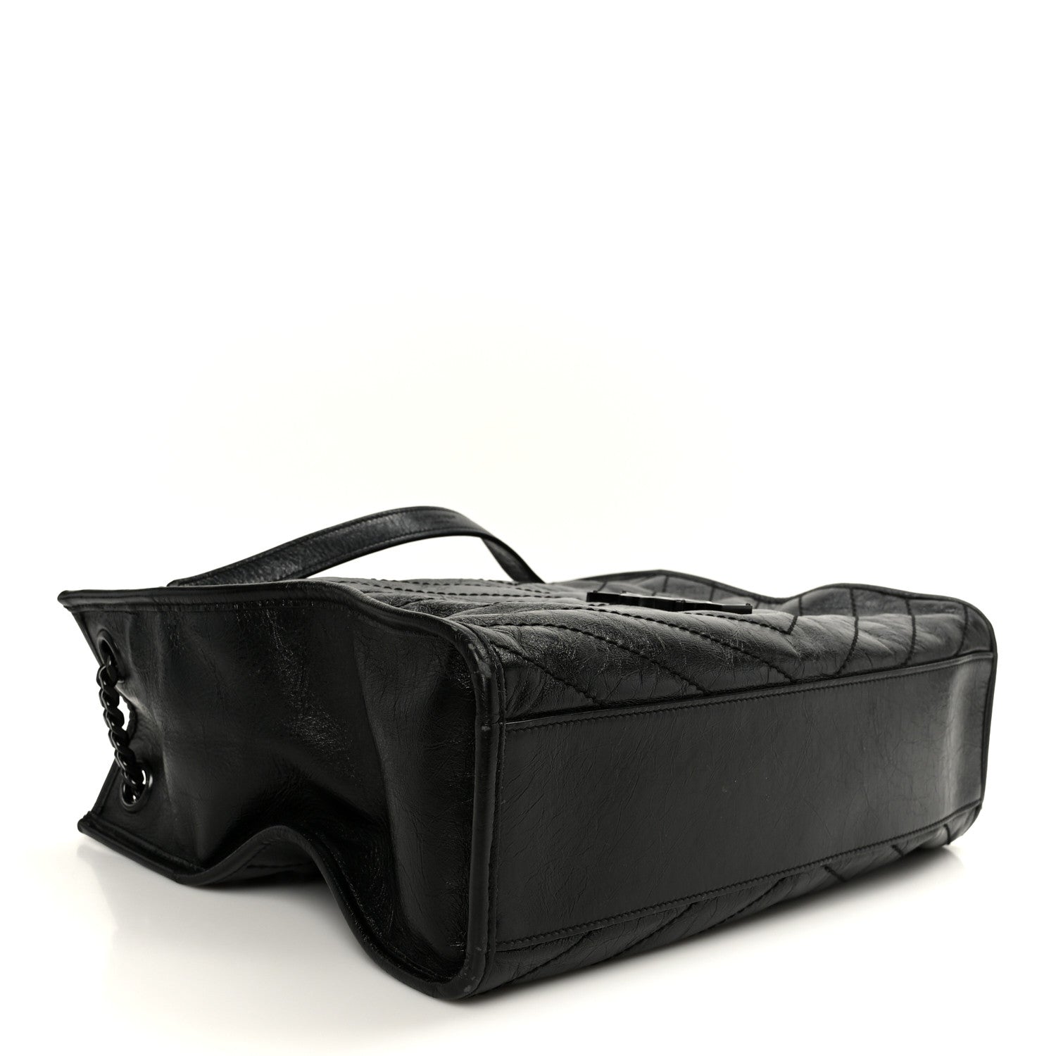 Saint Laurent Crinkled Calfskin Matelasse Monogram Large Niki Shopper Tote Black 4 of 12