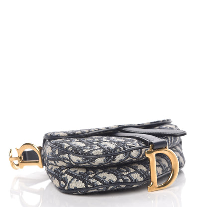 Christian Dior Oblique Mini Saddle Bag Blue 4 of 19