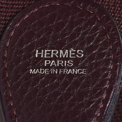 Hermes Toile Taurillon Clemence Evelyne PM Shoulder Strap Bordeaux 4 of 4