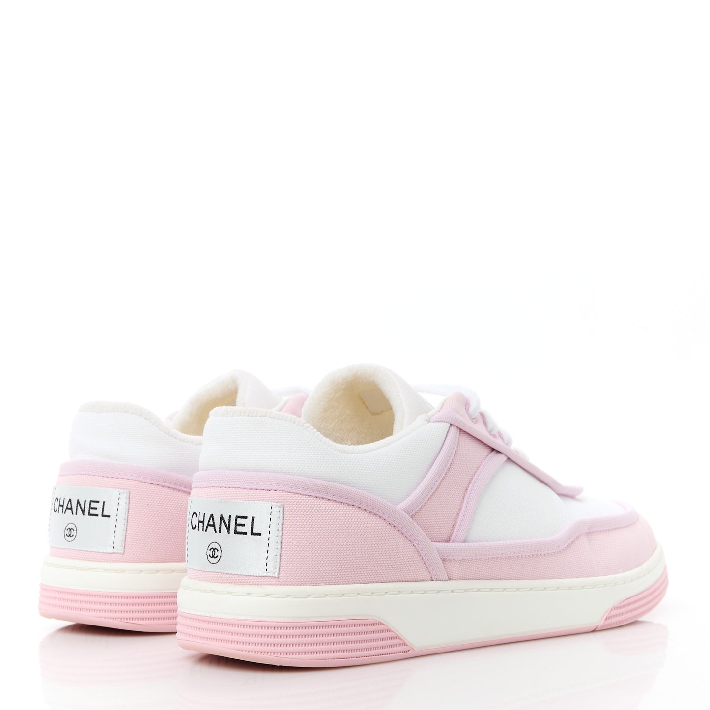 Fabric Womens Logo Sneakers 38.5 Light Pink