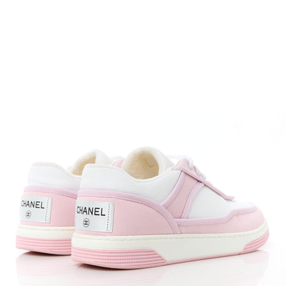 Chanel Fabric Womens Logo Sneakers 38.5 Light Pink 4 of 9