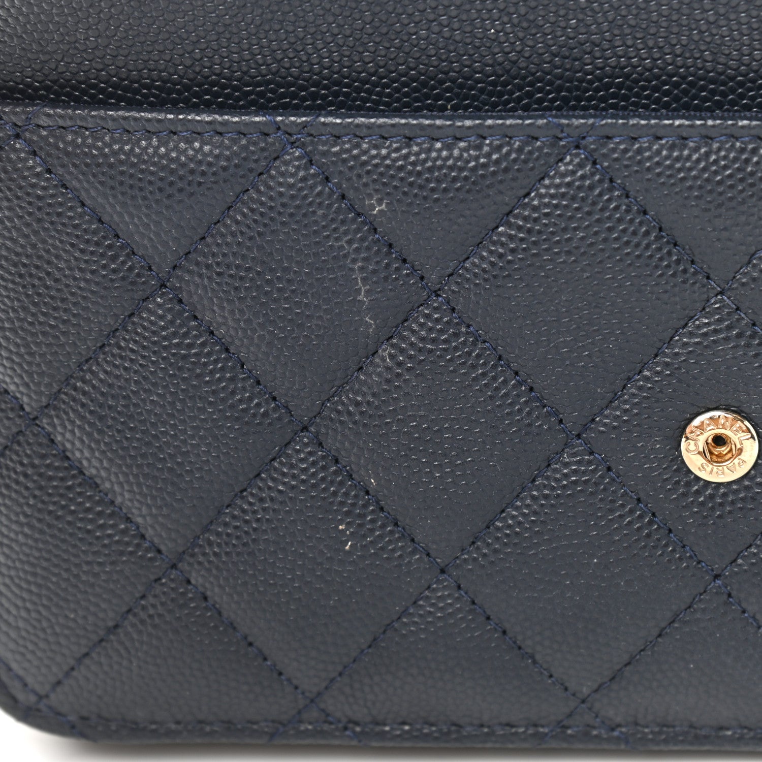 Chanel Caviar Quilted Wallet On Chain WOC Navy Blue 10 of 11
