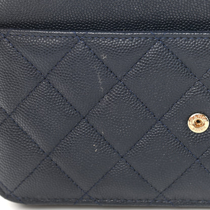 Chanel Caviar Quilted Wallet On Chain WOC Navy Blue 10 of 11