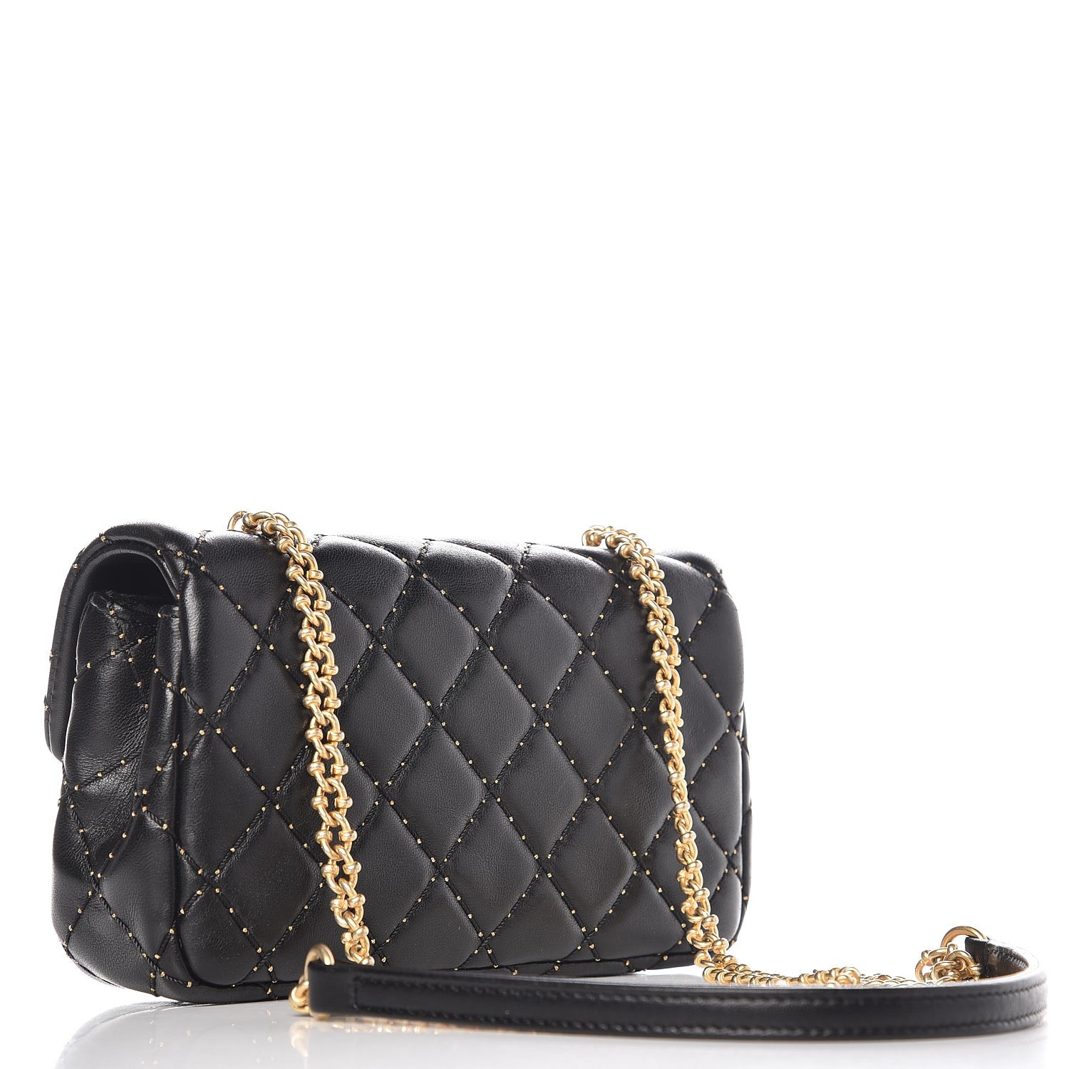 Chanel Lambskin Quilted Studded Extra Mini Flap Black 4 of 7