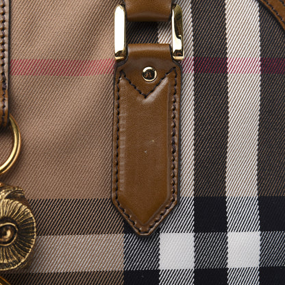 Burberry Bridle Calfskin House Check Owl Medium Orchard Bowling Bag Brown Ochre 12 of 13