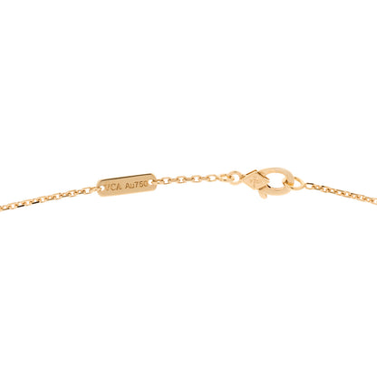 Van Cleef & Arpels 18K Yellow Gold Blue Agate Vintage Alhambra Pendant Necklace 4 of 6