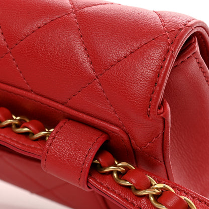 Chanel Lambskin Quilted Chain Infinity Waist Belt Bag Red 12 of 12