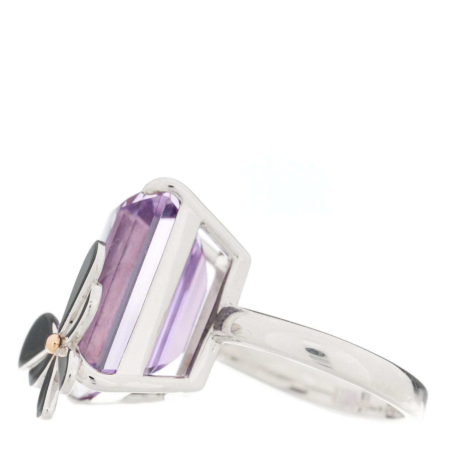 Tiffany Sterling Silver 18K Rose Gold Amethyst Return to Tiffany Love Bugs Butterfly Ring 54 7 2 of 6