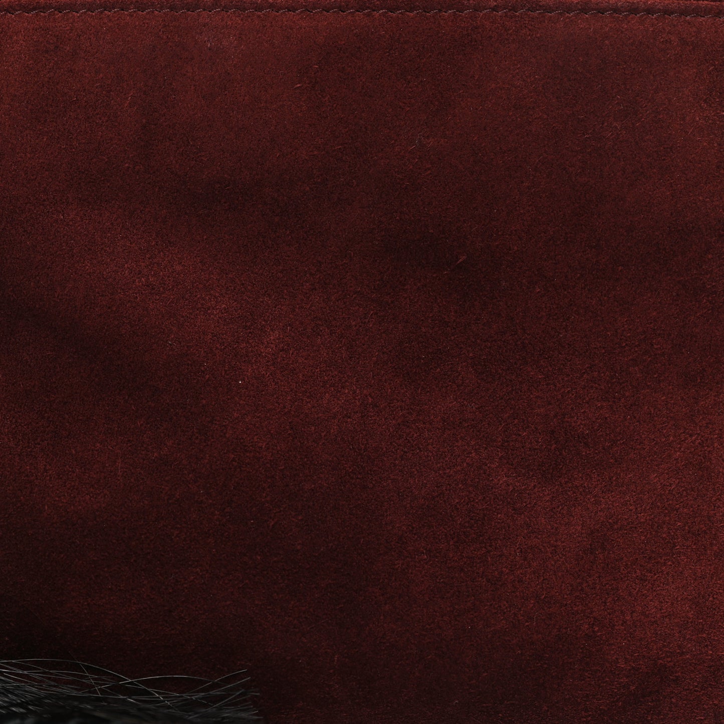 Suede Pony Hair Tassel Wristlet Pouch Burgundy