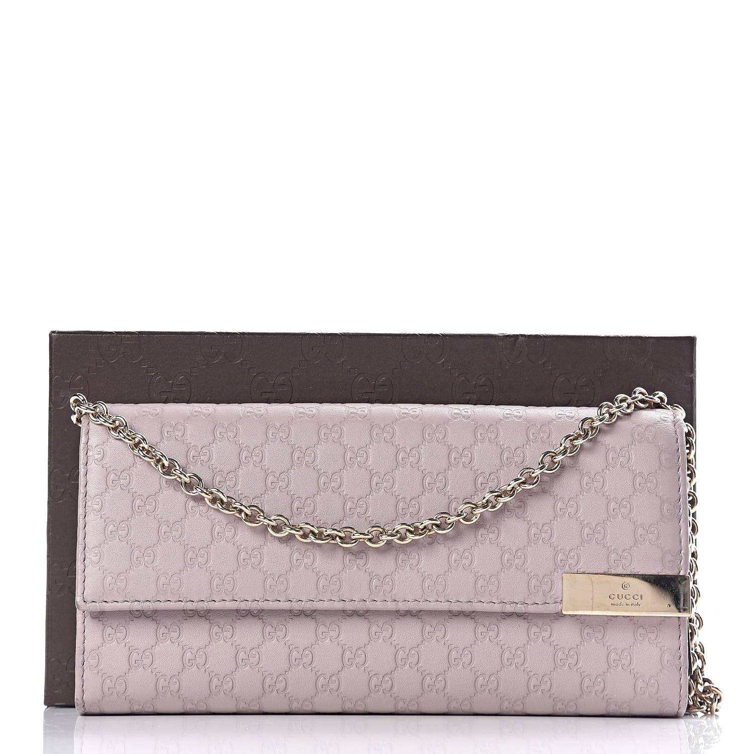 Gucci Soft Microguccissima Dice Chain Wallet Mauve 11 of 11