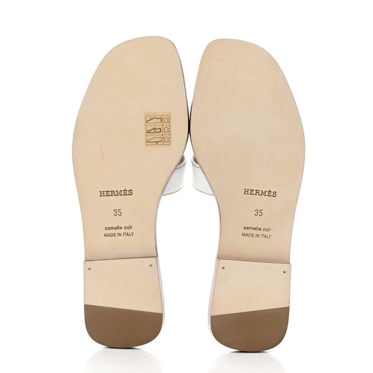 Box Calfskin Oran Sandals 35 White