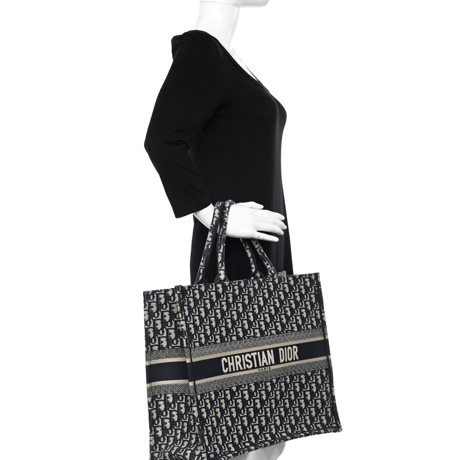 Christian Dior Oblique Large Book Tote Blue Multicolor 2 of 10