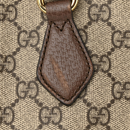 Gucci GG Supreme Monogram Textured Calfskin Web Medium Ophidia Shopping Tote Beige Ebony New Acero 12 of 15