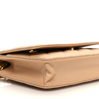 Chanel Caviar Quilted Wallet on Chain WOC Beige 10 of 12