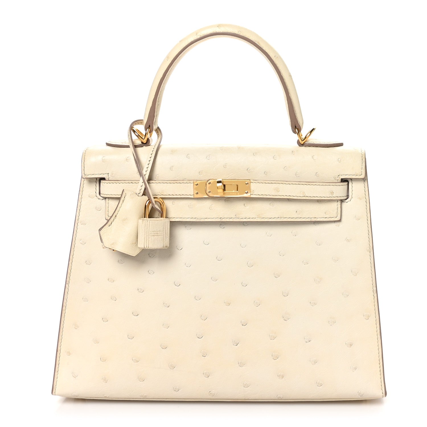 Hermes Ostrich Kelly Sellier 25 Beton 1 of 11