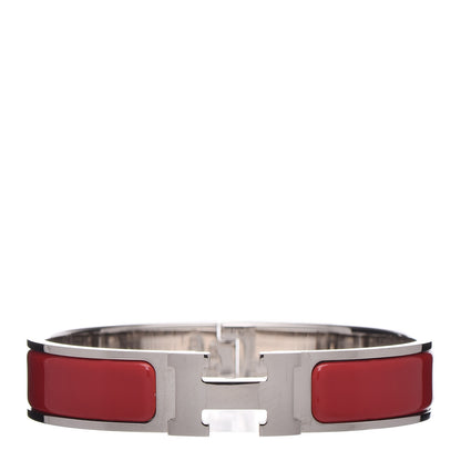 Hermes Enamel Narrow Clic Clac H Bracelet PM Rouge Amarante 1 of 10