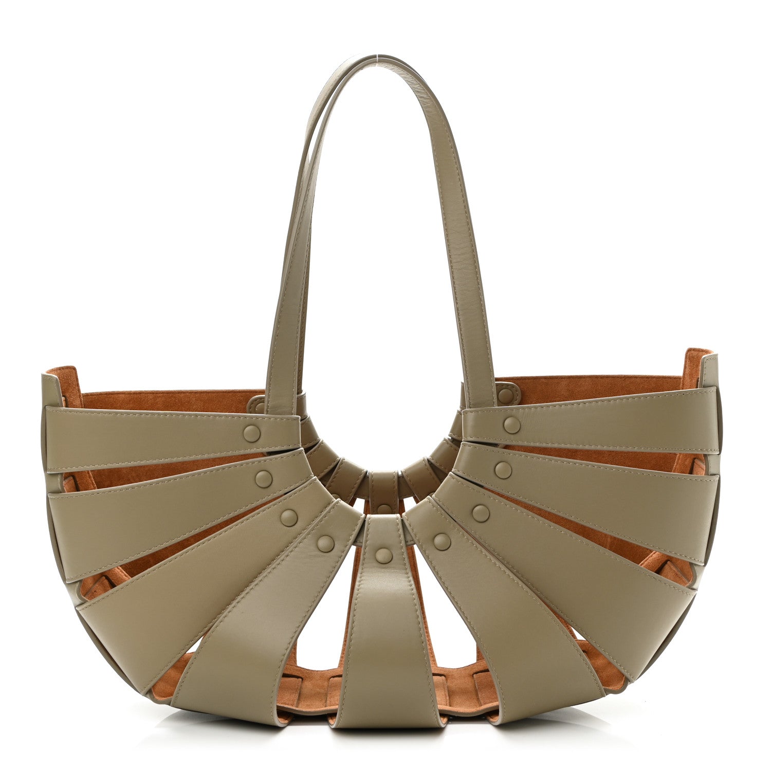 Bottega Veneta French Calfskin Shell Bag Taupe 2 of 10