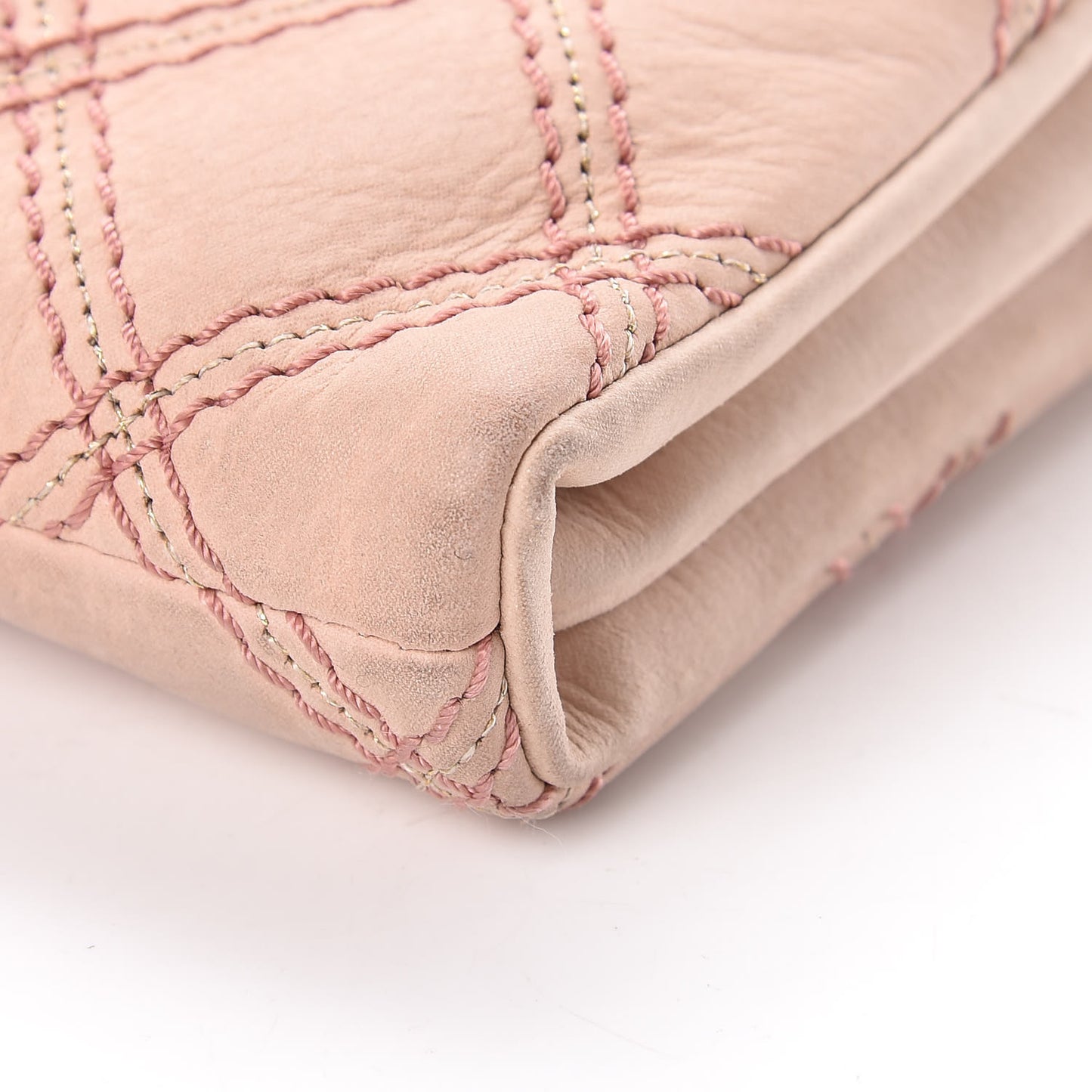 Calfskin Triple Stitched Medium Flap Pink