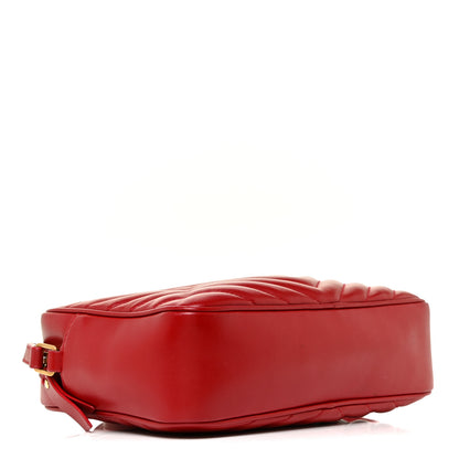 Saint Laurent Calfskin Matelasse Monogram Lou Camera Bag Red 4 of 13