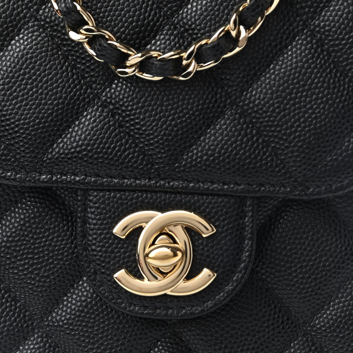 Caviar Quilted Classic Phone Holder Black