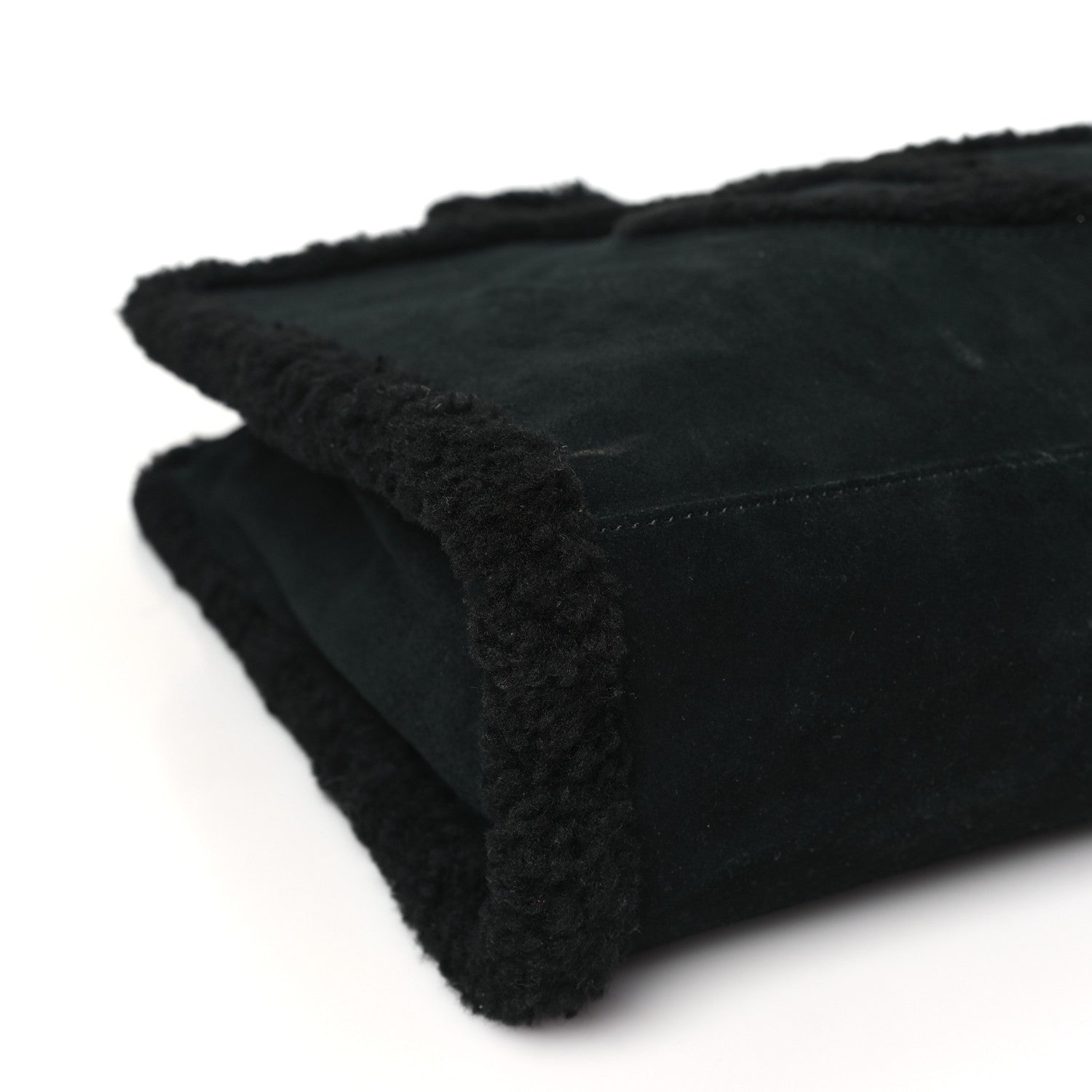 Telfar X UGG Suede Shearling Medium Shopping Bag Raw Black 9 of 10