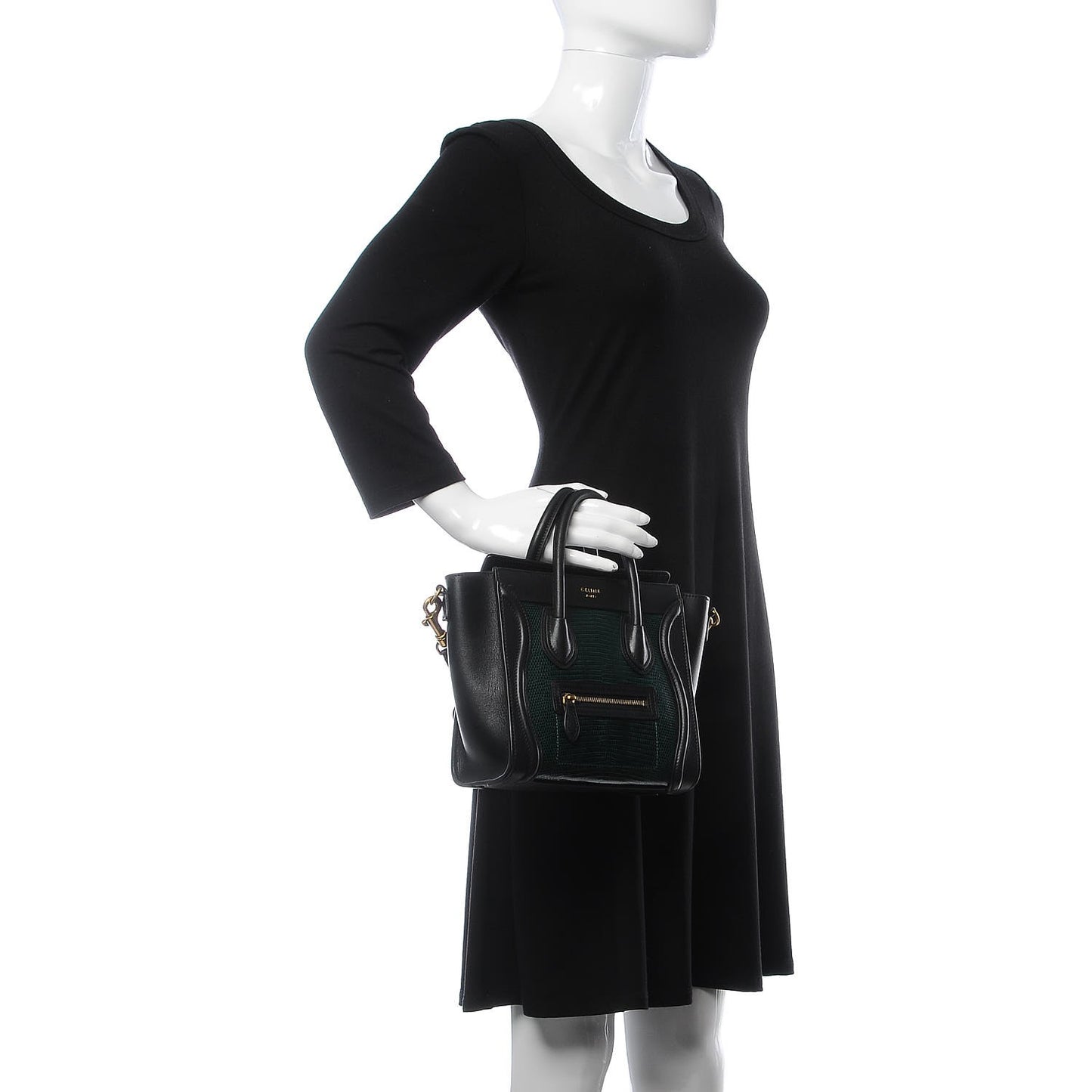 Lizard Smooth Calfskin Nano Luggage Dark Green