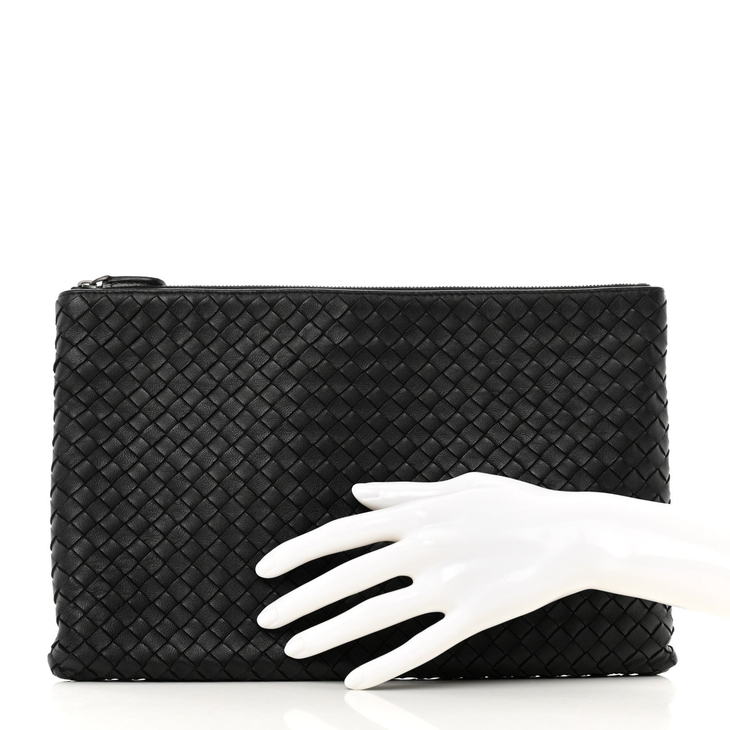 Bottega Veneta Nappa Intrecciato Zip Pouch Black 2 of 7