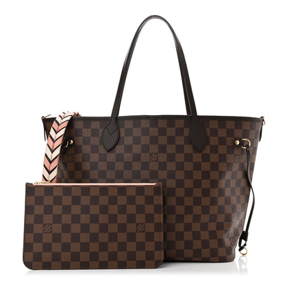 Louis Vuitton Damier Ebene Braided Neverfull MM Pink 1 of 10